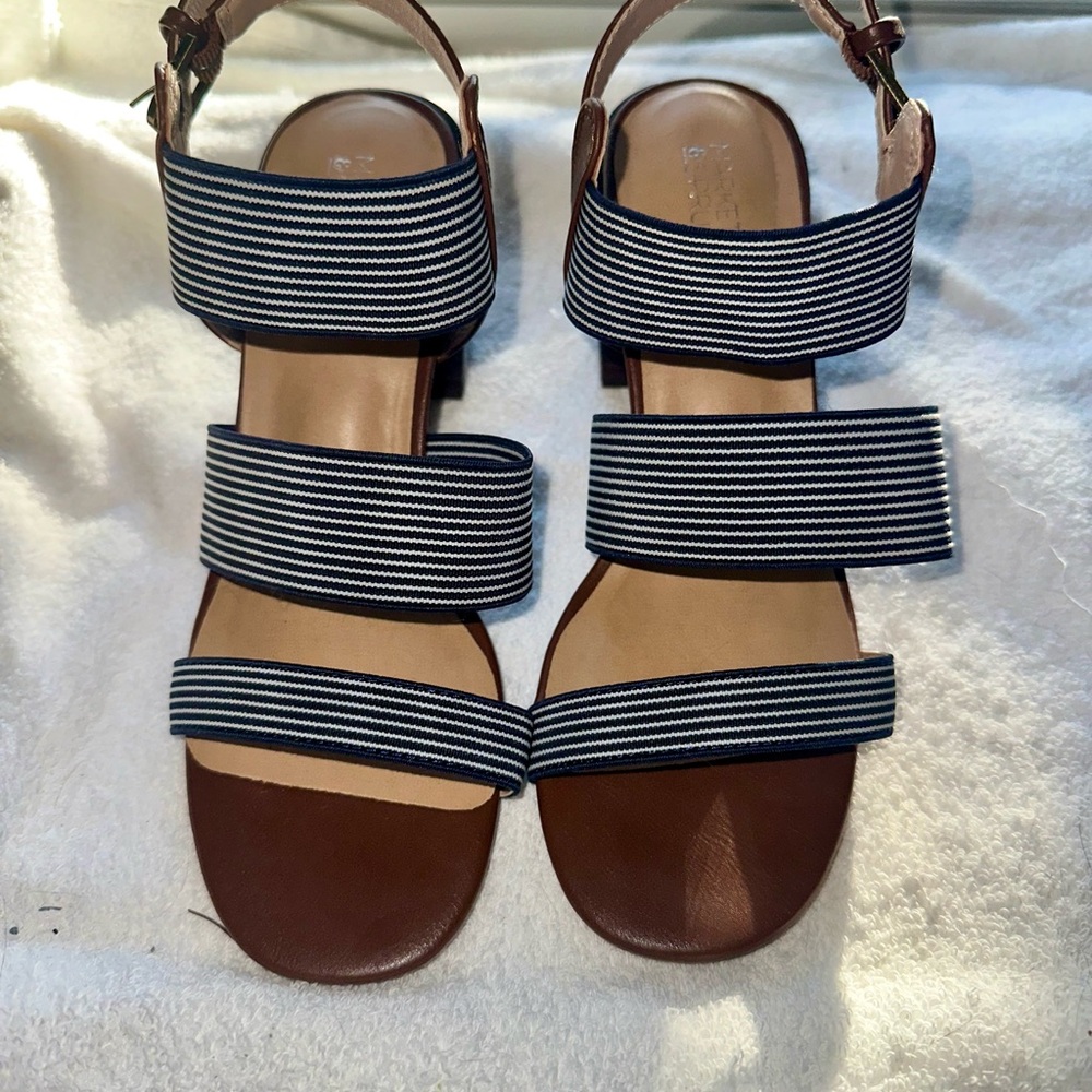 Market & Spruce Navy and Brown Striped Sandals- StitchFix